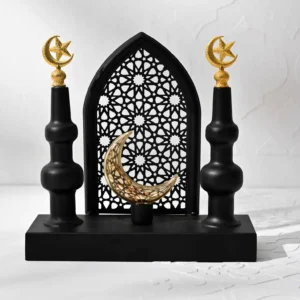 مأذنة وهلال ديكور شكل رمضاني معدن